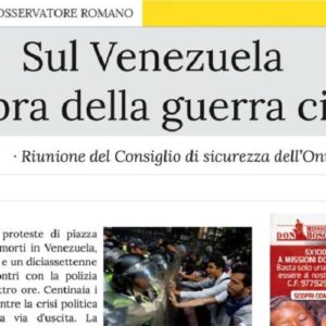 L’Osservatore Romano: temor por una guerra civil en Venezuela. La ONU se reúne