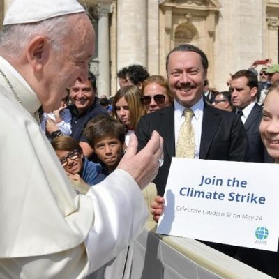 Greta Thunberg saludó al Papa y le agradeció por la defensa de la creación